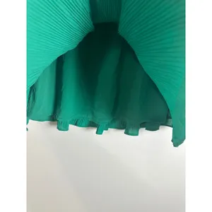 Banana Republic Green Pleated‎ Mini Skirt Elastic Waist XS Micro Pleat Lined thumbnail 3