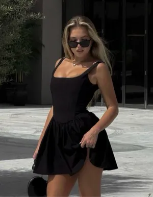 Zara dress mini corset ruffled balloon bodycon summer cocktail wedding thumbnail 8