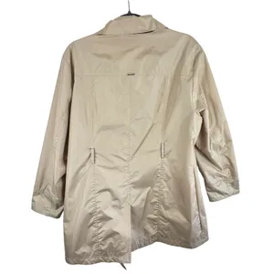 Nine‎ West NWOT Womens Tan Asymmetric Zip Rain Trench Canvas Jacket Size XL thumbnail 2