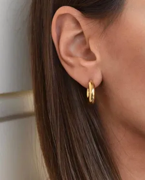 Gold Thick Chunky Hoops thumbnail 3