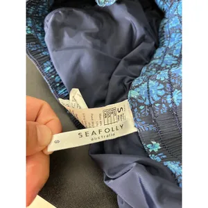 Seafolly‎ Blue Floral Swim Shorts Boardshorts Elastic Waist Resort Beach Small thumbnail 5
