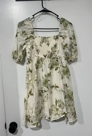 Green And White Floral Dress thumbnail 5