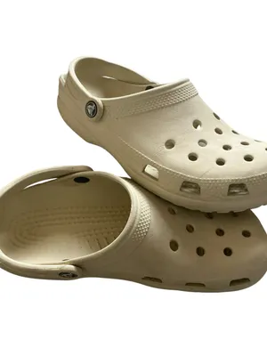 Crocs classic clog unisex slip on water-friendly sandal bone beige W10, 8M thumbnail 5