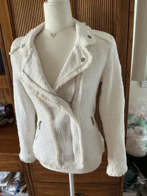 Carolina Belle Montreal Asymmetrical Tweed Zip Jacket- Sz Xsm thumbnail 4