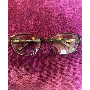 TOM FORD 90's Glasses Eyeglass Frames Floral Plum Purple AS-IS w Discoloration thumbnail 3