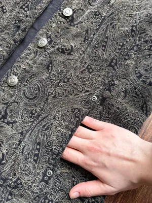Women’s Hannah Black and Brown Paisley Button Up Retro Corduroy Jacket - Size S thumbnail 11