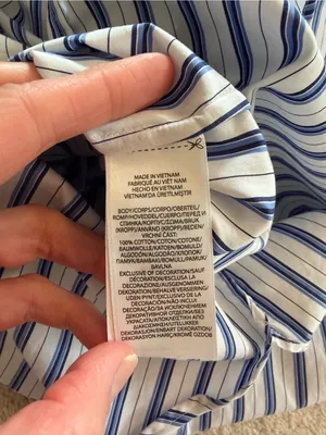 Lauren Ralph Lauren Cotton Striped Tie Front Monogram Shirt Dress Size 10 thumbnail 10