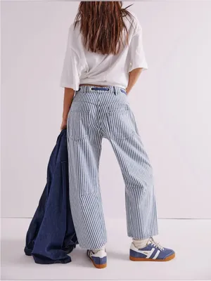 NWOT Free People We The Free Moxie Railroad Low-Slung Jeans dark slate blue - 26 thumbnail 5