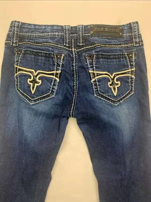 Rock Revival size 31 Eugenia denim Indigo Bootcut Jeans Contrast Stitching west thumbnail 15