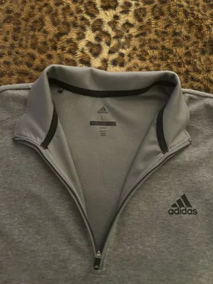 adidas Men's L adidas Golf 1/4 Zip Mock Neck Pullover Gray Long Sleeve thumbnail 4