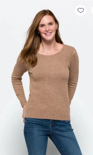 Market & Spruce Heathered Brown Scoop Neck Sweater size small. thumbnail 1