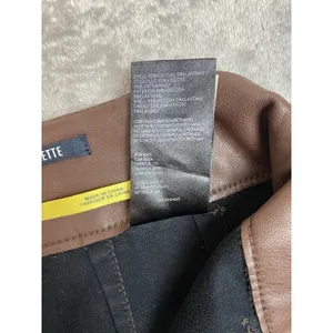 Anthropologie Wide-Leg Pants Brown Faux Leather Stretch Pockets Women's Tall 28T thumbnail 15