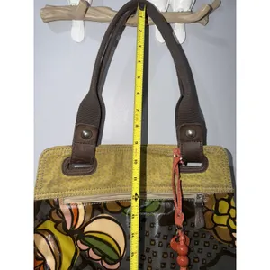 Fossil Key-Per Coated Canvas Tote Handbag Floral Pattern Large Shoulder Bag M thumbnail 2