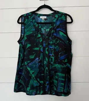 Calvin Klein Women’s Large Patterned Stretchy Top Career Office Core thumbnail 1