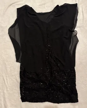 Midnight Velvet Black Sequin Mini Dress Sz 14 thumbnail 1