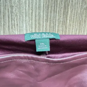 Wild Fable Burgundy Faux Leather Skort Mini Skirt XXL Wine Purple Side Slit thumbnail 2