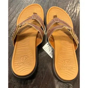 Coface Size 9 Flip Flop Sandals Brown‎ Orthotic Arch Support Yoga Mat Sole NEW thumbnail 4
