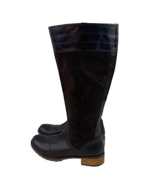 Timberland Knee High Brown Mixed Leather Boots Womens US Sz 7 Zip Casual Winter thumbnail 6