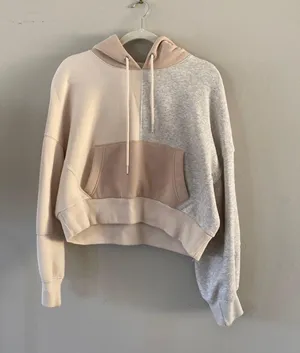 abercrombie color block crop hoodie thumbnail 1