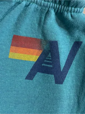 Aviator Nation Logo Sweatpants Lounge with Rainbow Tag Teal Blue Size S thumbnail 10