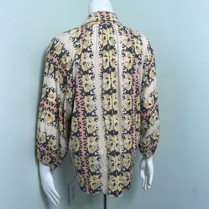 ANTHROPOLOGIE Abbe Honeycomb Buttondown Hexagonal Tops Long Sleeve Pink Size XS thumbnail 10