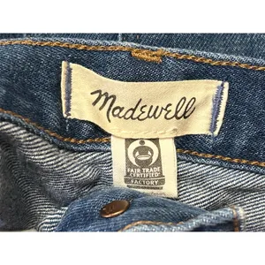 Madewell Women's Blue High Waisted Straight Wide Leg Denim Jeans Pants Size 25 thumbnail 4