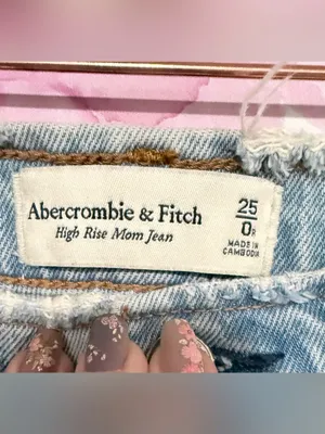 Abercrombie & Fitch Light Blue Distressed Straight-Leg Jeans thumbnail 4