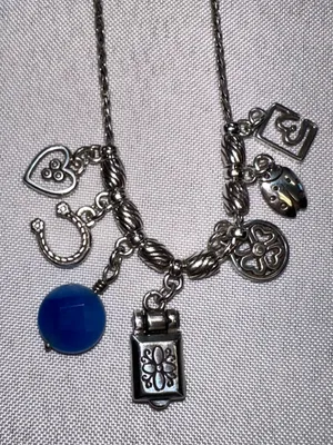 Brighton Fortune Lucky Charms Set Blue Gemstone Necklace Bracelet Earrings Rare thumbnail 3