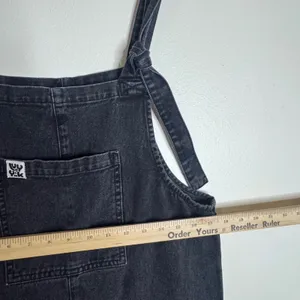 Lucy & Yak Women's Original Dungaree Black Organic Denim Overalls S/R thumbnail 5