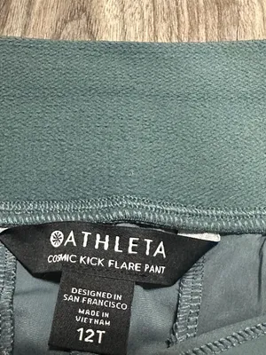 Athleta Cosmic Kick Flare Pants Slate Teal Stretch Work Travel. thumbnail 2
