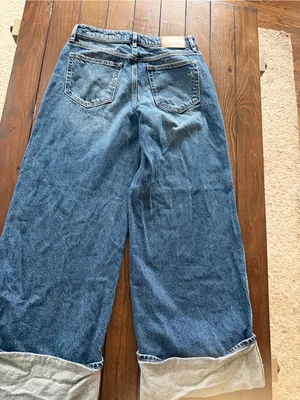 Hidden Wide Leg Cuffed Jeans Size 26 | Trendy Medium Wash Denim thumbnail 8