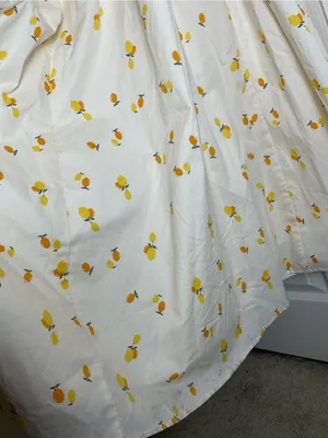 ZARA Lemon Print Halter Midi Dress Cream Yellow NWT Size M thumbnail 9