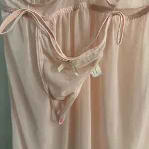 Jessica Simpson Peach Coral Pink Lace Chemise Slip with matching Panties L-36C thumbnail 4