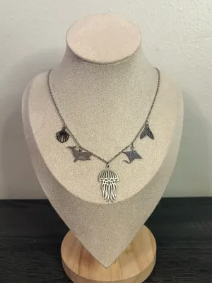 Handmade Silver Beachy Charm Necklace thumbnail 1
