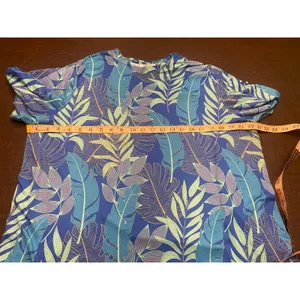 Realtree Fishing XL Tropical Leaf Print UPF Performance Shirt Blue Swim Boat thumbnail 8