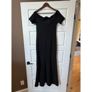 Marina Black Off Shoulder Mermaid Trumpet Gown Short Sleeve Medium Formal thumbnail 7