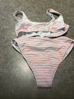 Abercrombie & Fitch Pink and White Cutout One-Piece Swimsuit thumbnail 2