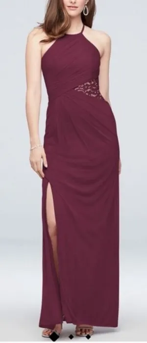 David's Bridal NWT Chianti High Neck Mesh Bridesmaid Dress Size 16 thumbnail 1