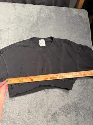 Aerie offline Cropped Crewneck Sweatshirt charcoal small thumbnail 4