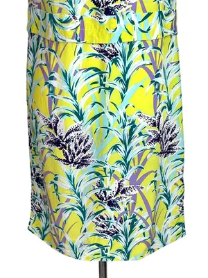 Kate Spade NY Silk Yellow Floral Neal Relaxed Shift Mini Dress Size 2 READ thumbnail 5