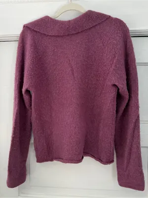 Vince Women's V-Neck Collared Sweater - Dusty Plum thumbnail 3