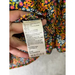 Free People Floral‎ Peplum Blouse Women's Small Puff Sleeve Button Front Boho thumbnail 6