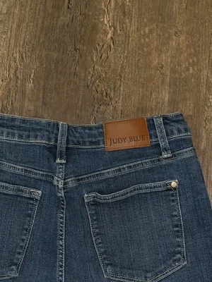 Judy Blue Indigo Frayed Hem Denim Cutoff Shorts thumbnail 5