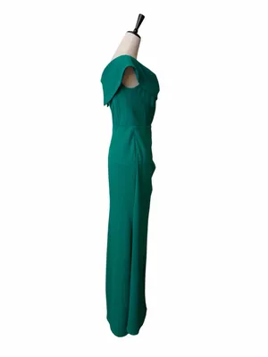 Betsy & Adam Gown Size 8 Emerald Green Corset Cowl Neck Ruched Formal Maxi Dress thumbnail 5
