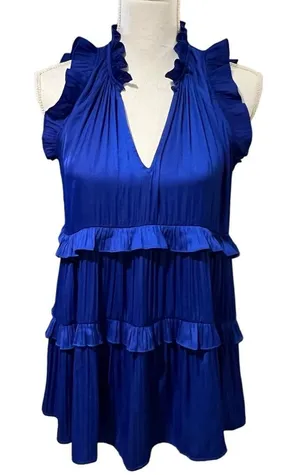 Anthropologie Tiered Ruffle Babydoll Top Size S Romantic Feminine Boho Flowy thumbnail 1