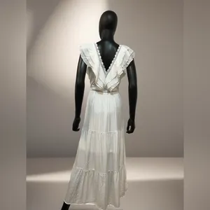 SHEIN White Lace Contrast Maxi Dress‎ Size M thumbnail 4