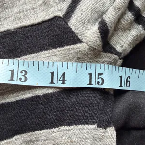 Madewell Women Medium Grey Black Striped Long‎ Sleeve Crew Neck T-Shirt Knit Top thumbnail 5