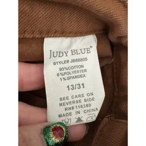 Judy Blue Jeans Womens‎ 13/31 Brown Garment Dyed Wide Leg Crop High Waist #J13-7 thumbnail 8