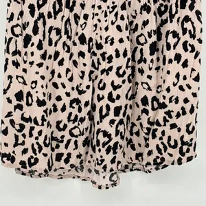Savanna Jane Leopard Print Floral Embroidered Boho‎ Top Small Tan Black Rose thumbnail 9