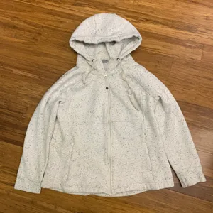 Talbots‎ Full Zip Hoodie Womens Size Large Jacket Speckled Pockets Casual Comfy thumbnail 1